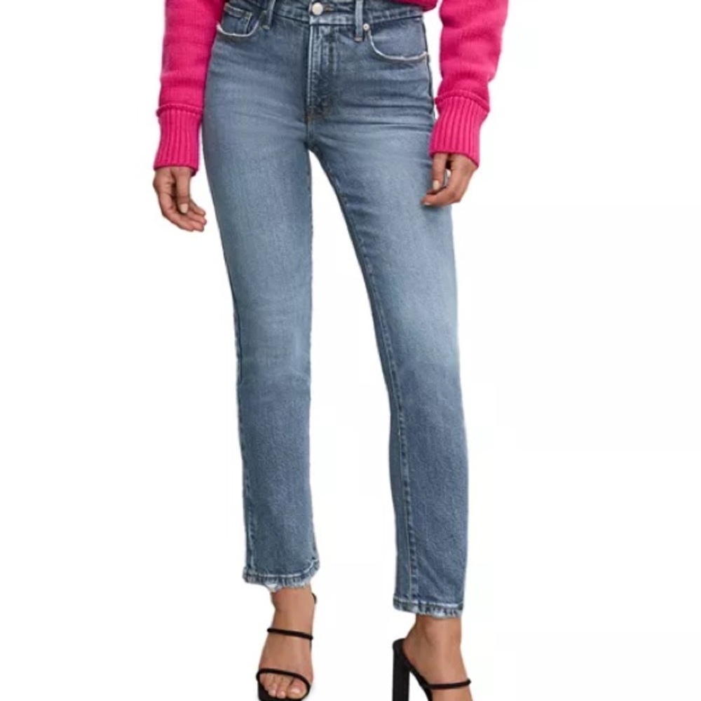 Good American | Good Legs Straight Jeans | Soft Tech | size 12 | Indigo 746